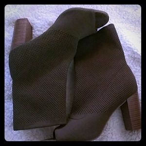 Olive Green Ankle Peeptoe Booties